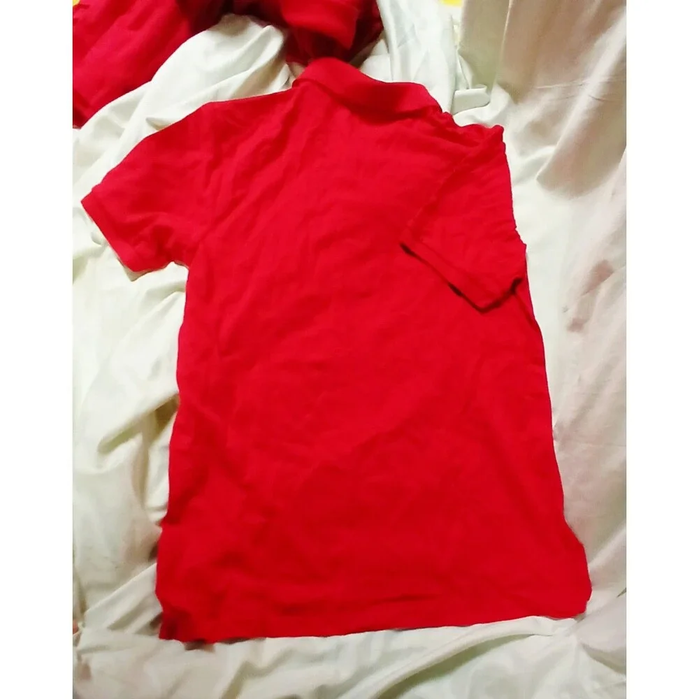 The Children's Place Boys Red Solid Short Sleeve Polo Shirt Cotton Knit XXL